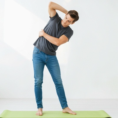 Person experiencing comfort in body fit underwear during light activity, soft lighting